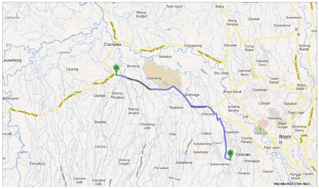 Rute Jalan ke BAC  KRL Bukit Asri Ciomas Indah – Bogor 16617